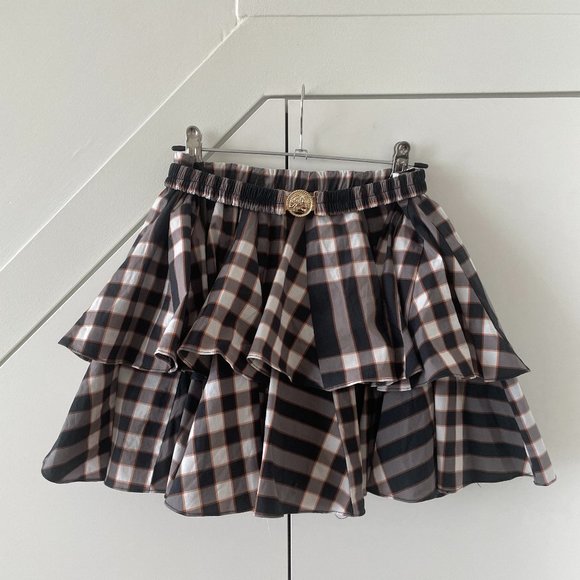 Mini skirt In Black Fall Plaid - Picture 2 of 4